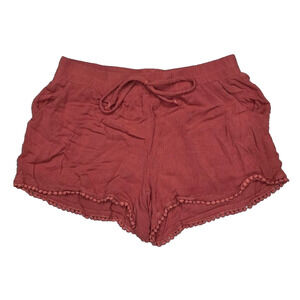 BeBop Pom Pom Hem 3" Inseam Lightweight Drawstring Waist Shorts Size S A003424